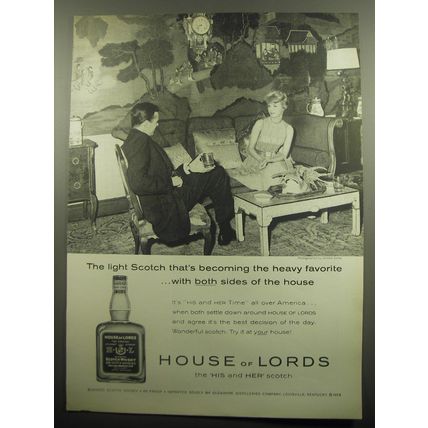 1959 House of Lords Scotch Advertisement - the light Scotch