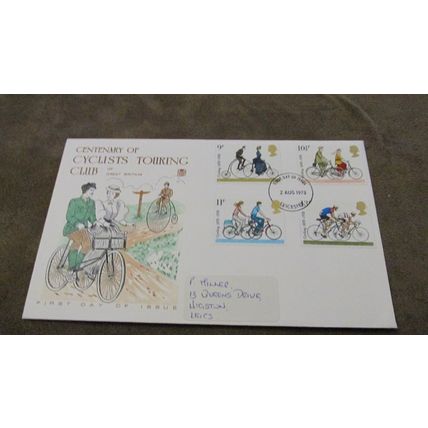 Stuarts 1978 FDC GB Cover - Cyclist Touring Club - Leicester frank