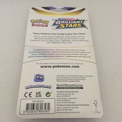 New Pokemon Holo Zoroark Brilliant Stars Blister Pack + Coin