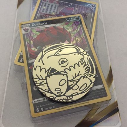 New Pokemon Holo Zoroark Brilliant Stars Blister Pack + Coin