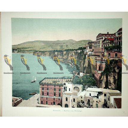 Sorrento, Marina with Hotel, Italy, Book Illustration (Print), 1899