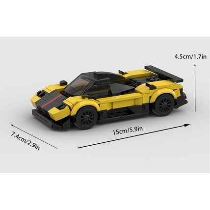 Pagani Zonda Cinque Sports Car Brick Model MOC - 255 pieces, 8 studs wide