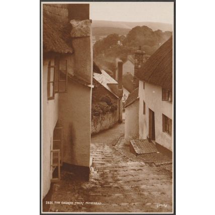 The Church Steps, Minehead, Somerset, 1914 - Judges RP Postcard