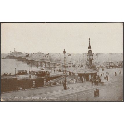Palace Pier & Aquarium, Brighton, Sussex, 1920 - Postcard