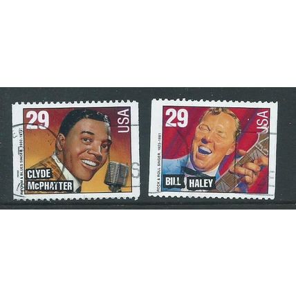 usa stamps blues music and rock . sg2831 sg 2832 sg2832 sg 2831 used bill hayley