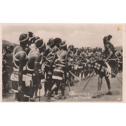 Zulu Warriors Untombis Native Dance African Old Real Photo Postcard