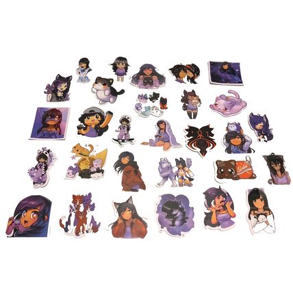 NEW! Cats & Anime Guys and Cat Gals Vinyl Stickers Laptop Locker Notebook 29 Ct