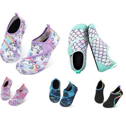 JIASUQI Toddler Water Shoes Boys Girls Quick Dry Beach Shoes Barefoot Swim Aqua