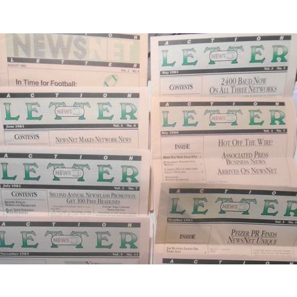 NewsNet Action Letter, 11 issues lot, 1985-1986. Electronic news service.