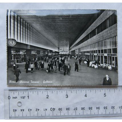 vintage postcard Rome, La Stazione Termini, Galleria