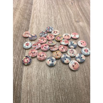 15mm Wooden Cute Flower Round Buttons For Cardigans Craft Diy Knitting 2 Hole