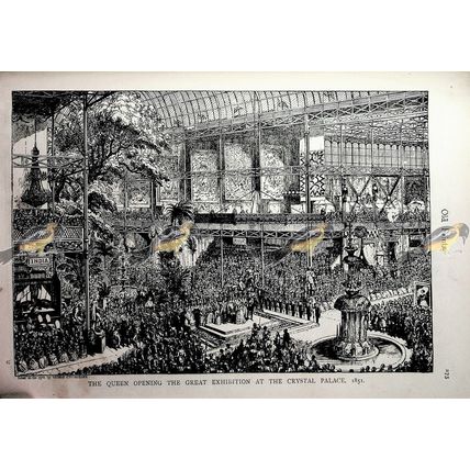 Queen Victoria Opening Great Exhibition, 1851 (Comic, Reverse) Book Illustration