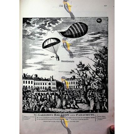 Garnerins Balloon & Parachute Hive, (Parliament 1689, Reverse) Book Illustration