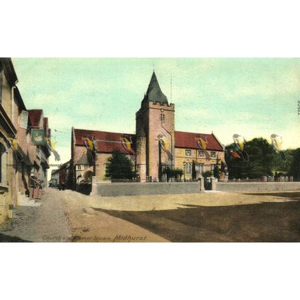 Church & Market Square, Midhurst, Kent, 18505 Wrench Postcard, 1900s