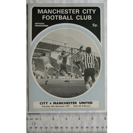 1971 programme Manchester City v. Manchester United