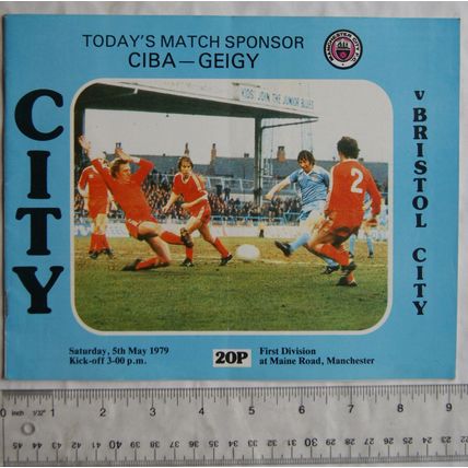 1979 programme Manchester City v. Bristol City