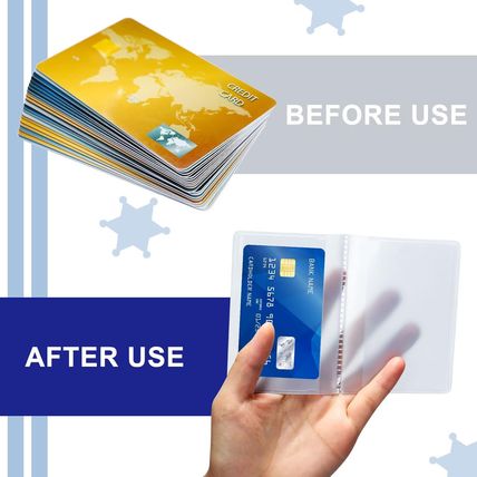4 Packs 6 Page Wallet Insert Plastic Credit Card Holder Wallet Credit Card Sleev