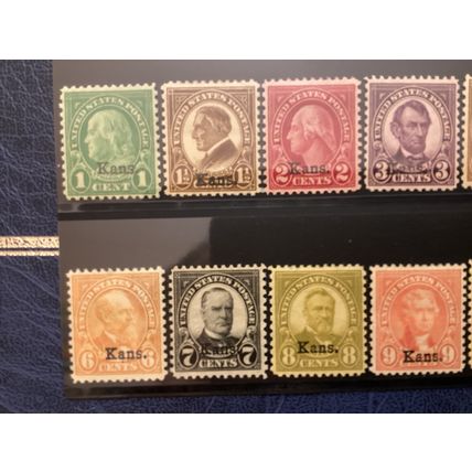 ICOLLECTZONE US 658-666 Kansas Set F/VF hinged CV $216 (A900)