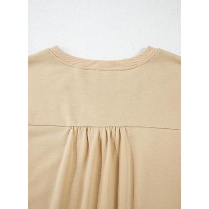 Parchment Ruffled Short Sleeve Bowknot Applique Crew Neck Plus Size Top