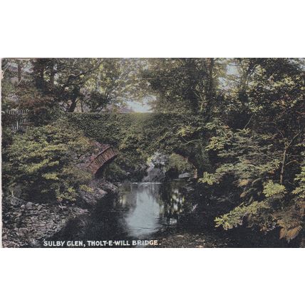 EC997 SULBY GLEN -THOLT-E-WILL BRIDGE . PRINTED POSTCARD