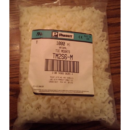 Lot of 1000: Panduit TM2S6-M Natural Tie Mounts