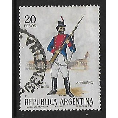ARGENTINA REP 1967 ARMY DAY 20p SOLDIER OF THE ARRIBENOS REGIMENT SG1201 FU