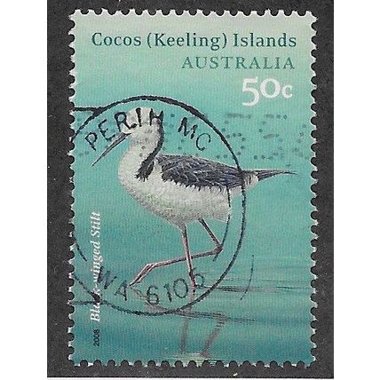 CKI 2008 50c 'BIRDS - BLACK WINGED STILT' FINE USED (EBID70-939)