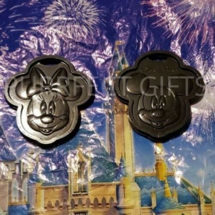 DISNEYLAND PLASTIC BALLOON WEIGHT MICKEY & MINNIE EAR SHAPED~COASTERS~DECOR