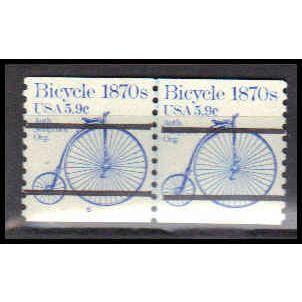 1901a 5.9c Bicycle Very Fine MNH Dry Gum CNP Left 5 Line Gap PA0378