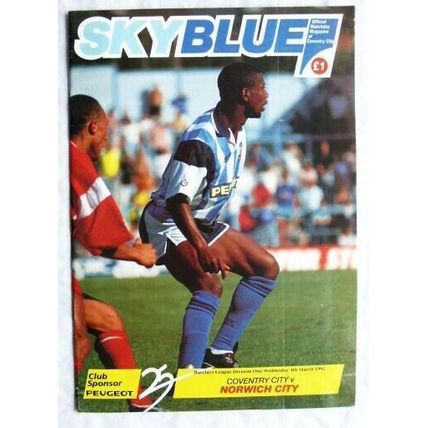 1992 programme Coventry City v. Norwich City