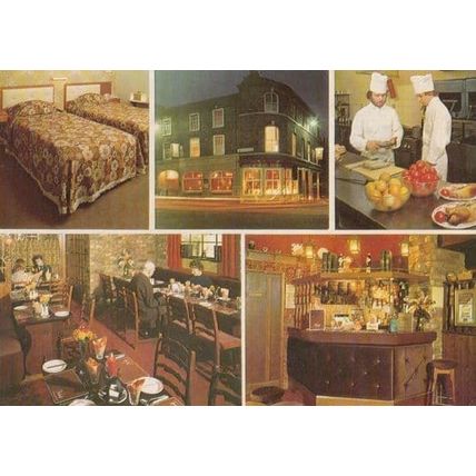 Chefs Making Food at the Punch Bowl Hotel York Postcard