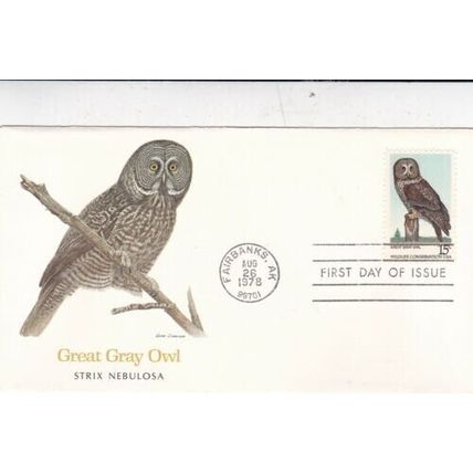 United States 1978 Great Gray Owl FDC Fairbanks Cancel unaddressed VGC