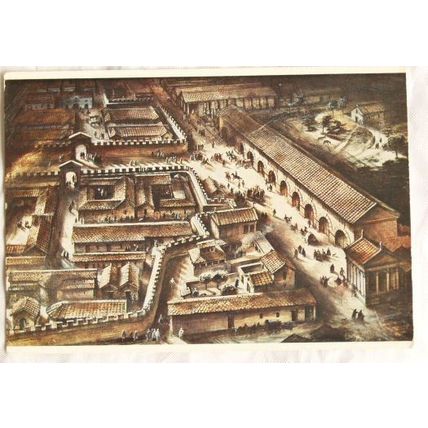 old postcard Corbridge Roman Site