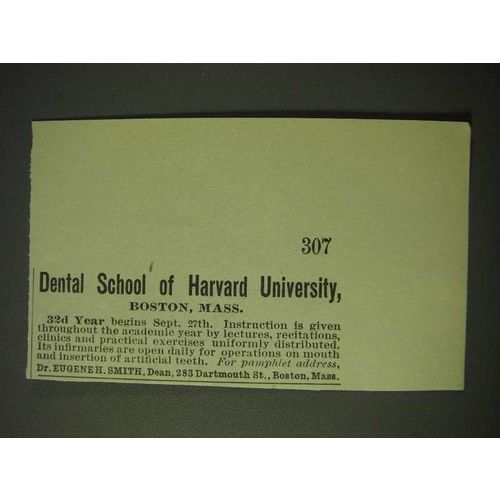 1900 Dental School of Harvard University Ad