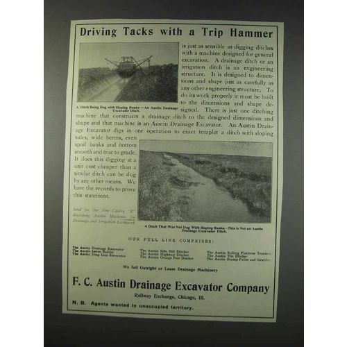 1910 F.C. Austin Drainage Excavator Ad - Driving Tacks