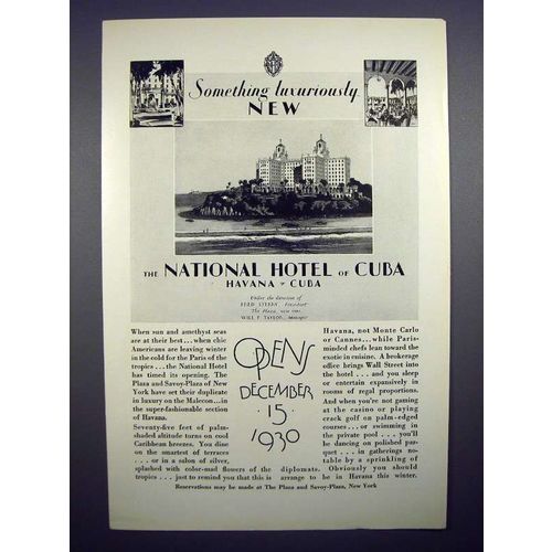 1930 The National Hotel of Cuba Ad - Luxuriously New