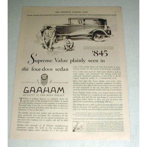 1930 Graham Standard Six Town Sedan Ad - Value