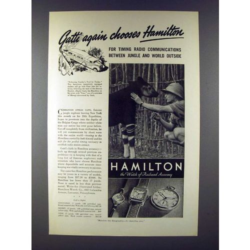 1938 Hamilton Constance, Sidney, Cole Watch Ad - Gatti