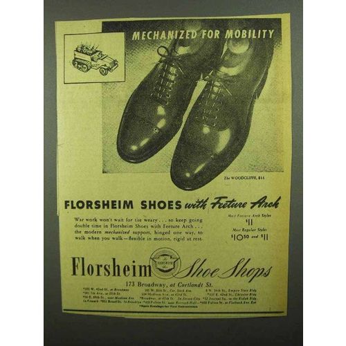 1942 Florsheim Woodcliffe Shoes Ad - For Mobility
