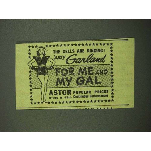 1942 For me and My Gal Movie Ad - Judy Garland