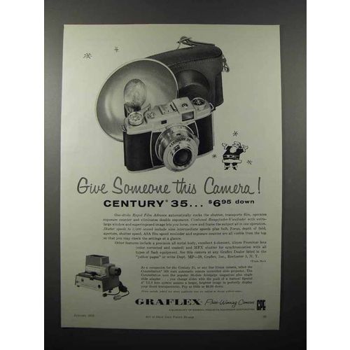 1958 Graflex Century 35 Camera Ad - Give Someone
