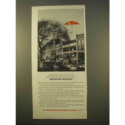 1963 Travelers Insurance Ad - Breakdown Insurance