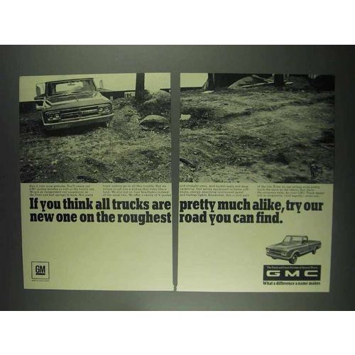 1967 GMC Pickup Truck Ad - Roughest Road You Can Find
