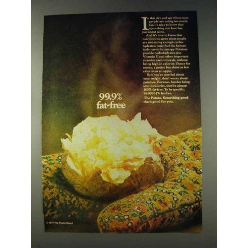 1978 The Potato Board Ad - 99.9% Fat-Free