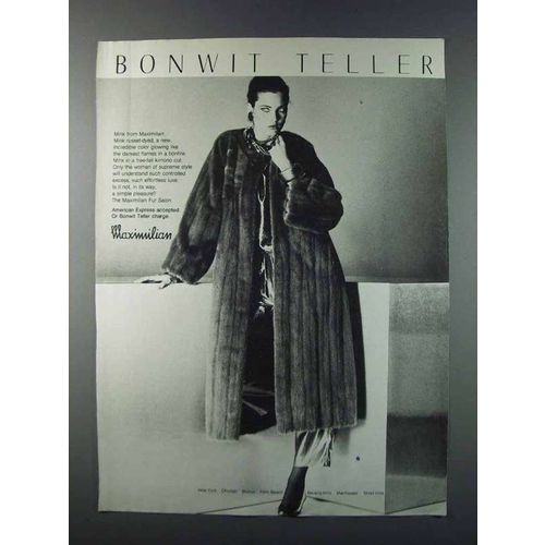 1981 Bonwit Teller Maximillian Mink Coat Ad