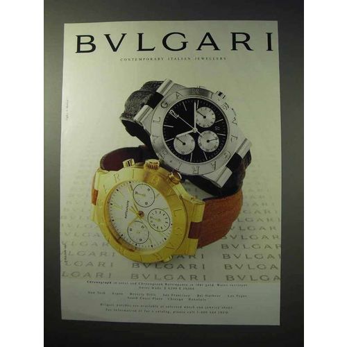 1997 Bvlgari Bulgari Chronograph Watch Ad