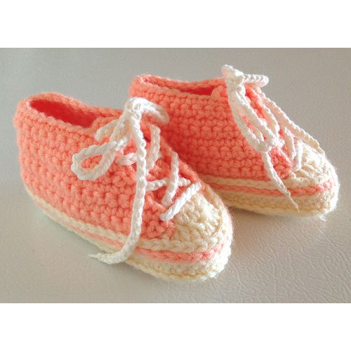 Baby booties #B029 crochet converse trainers tennis shoes footwear 0-12 months