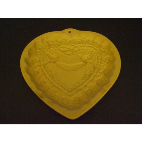 Brown Bag Cookie Art 1985 Heart Shape Love Birds Cookie Pottery Mold
