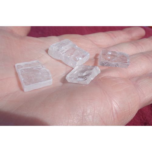 L Optical Calcite 4 Pcs Iceland Spar Crystal Gridding Metaphysical Spiritual