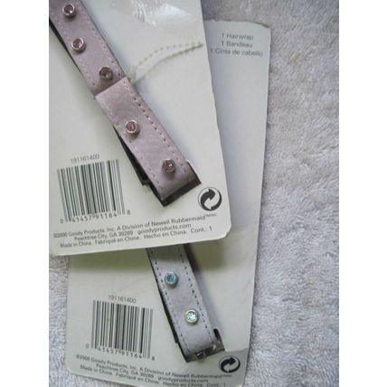 2 Goody Diva Summer Suede Pink Blue Rhinestone Jewel Gem Hair Wraps Head Bands